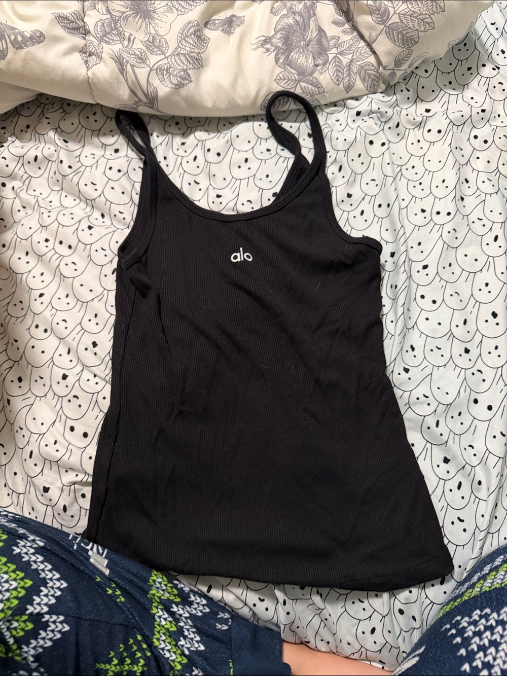 ALO Yoga Black Ribbed Camisole Tank